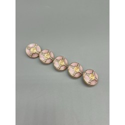 Пуговицы с цифрой 5 и стразами , 23 мм