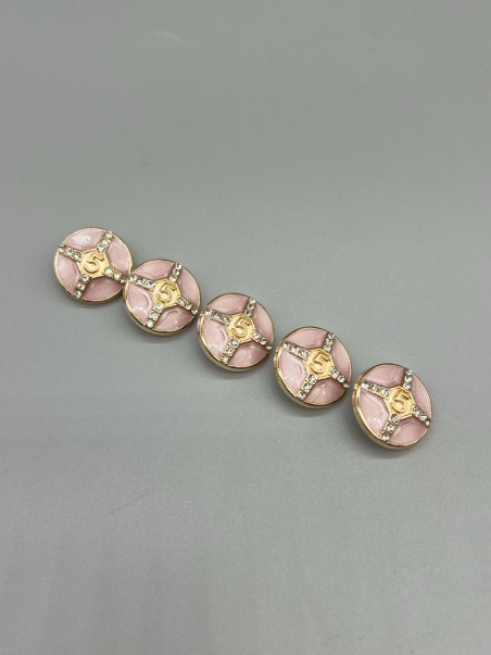 Пуговицы с цифрой 5 и стразами , 23 мм