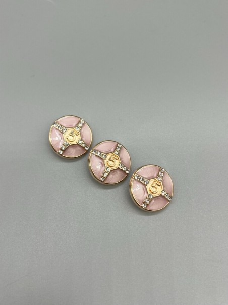 Пуговицы с цифрой 5 и стразами , 23 мм