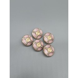 Пуговицы с цифрой 5 и стразами , 23 мм