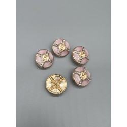 Пуговицы с цифрой 5 и стразами , 23 мм