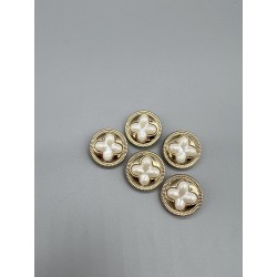 Пуговицы золотистые с фигурной вставкой, 22 мм