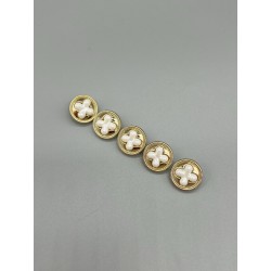 Пуговицы золотистые с фигурной вставкой, 17 мм