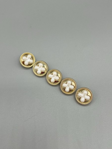 Пуговицы золотистые с фигурной вставкой, 17 мм