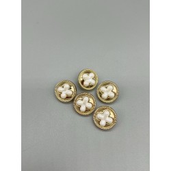 Пуговицы золотистые с фигурной вставкой, 17 мм