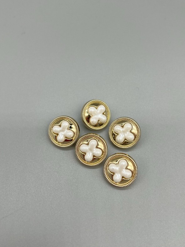 Пуговицы золотистые с фигурной вставкой, 17 мм