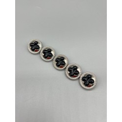 Пуговицы серебристые с фигурной вставкой, 22 мм