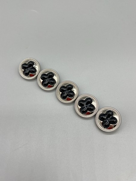 Пуговицы серебристые с фигурной вставкой, 22 мм