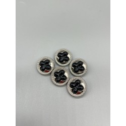 Пуговицы серебристые с фигурной вставкой, 22 мм