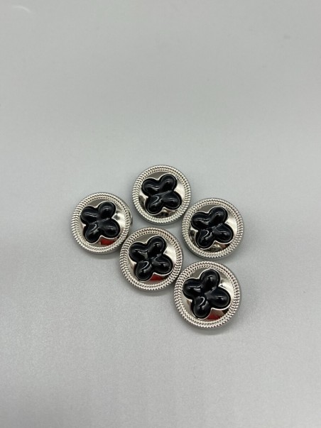 Пуговицы серебристые с фигурной вставкой, 22 мм