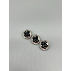 Пуговицы серебристые с фигурной вставкой, 22 мм