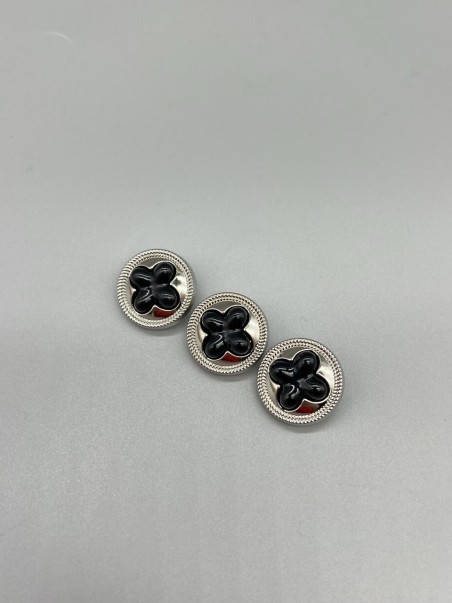 Пуговицы серебристые с фигурной вставкой, 22 мм