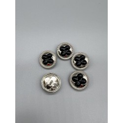 Пуговицы серебристые с фигурной вставкой, 22 мм