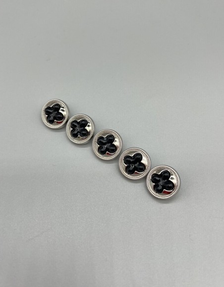 Пуговицы серебристые с фигурной вставкой, 17 мм