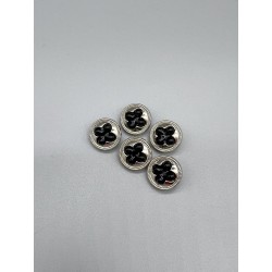 Пуговицы серебристые с фигурной вставкой, 17 мм