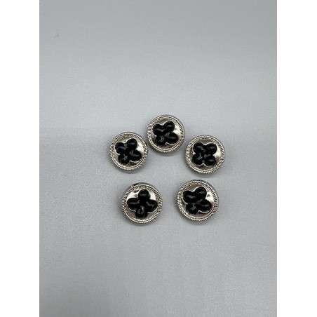 Пуговицы серебристые с фигурной вставкой, 17 мм