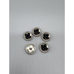 Пуговицы серебристые с фигурной вставкой, 17 мм
