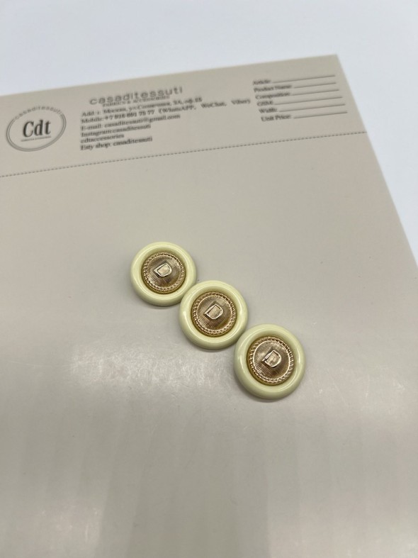 Пуговицы с буквой D, 22 мм