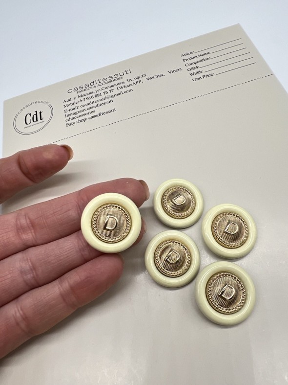 Пуговицы с буквой D, 22 мм