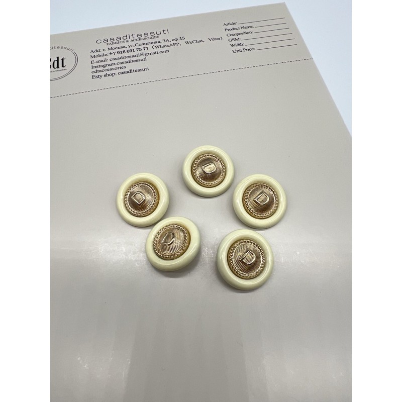 Пуговицы с буквой D, 22 мм