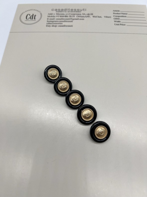 Пуговицы с буквой D, 17 мм