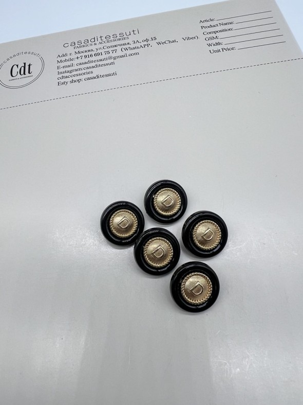 Пуговицы с буквой D, 17 мм