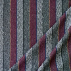 Твид костюмный шерстяной в полоску