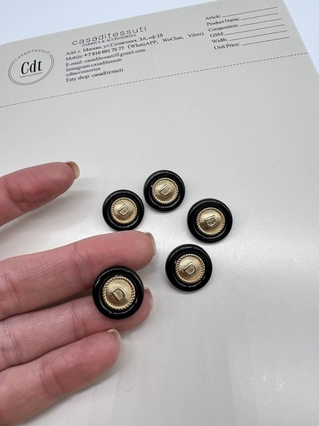 Пуговицы с буквой D, 17 мм