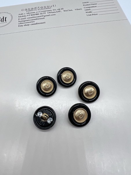 Пуговицы с буквой D, 17 мм