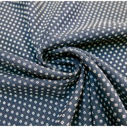 Ткань костюмная жаккардовая тёмно-синяя