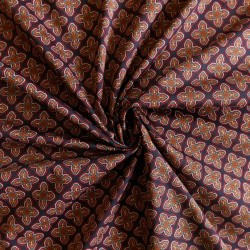 Плательный хлопок с принтом на синем фоне