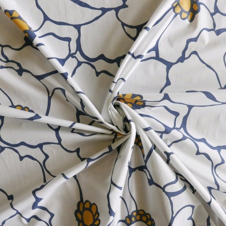 Хлопок поплин с крупным цветочным принтом