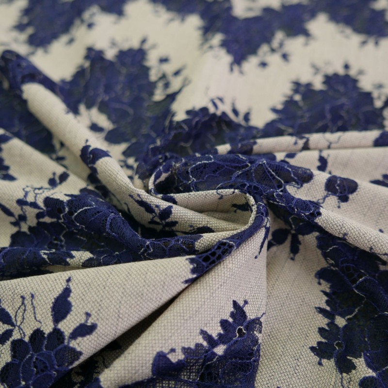 Кружево двухцветное купонное с фестонным краем