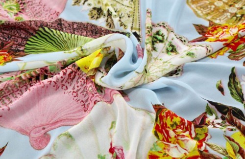 Ткань шифон с принтом веера