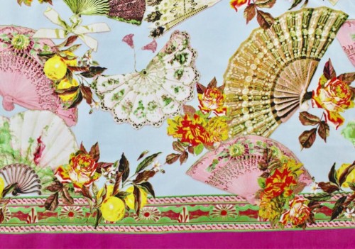 Ткань шифон с принтом веера 2