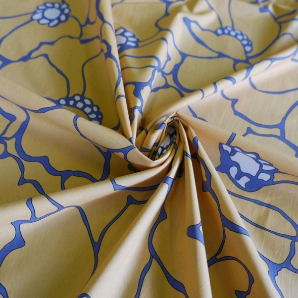 Хлопок поплин с крупным цветочным принтом