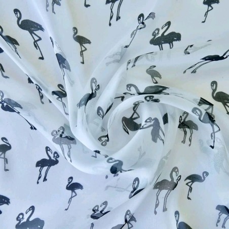 Шёлк 100% с принтом фламинго