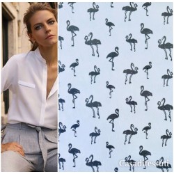 Шёлк 100% с принтом фламинго