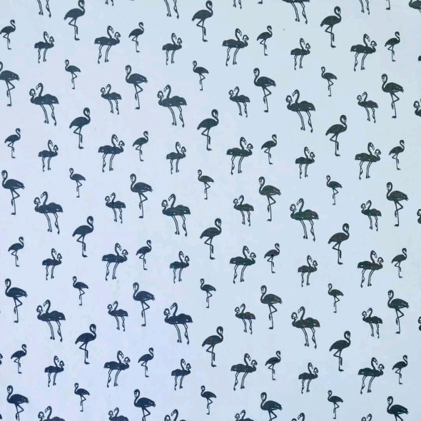 Шёлк 100% с принтом фламинго