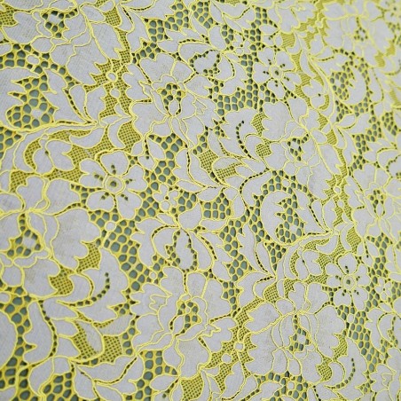 Ткань кружево серо-бежевое с горчицей