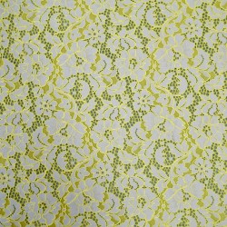 Ткань кружево серо-бежевое с горчицей