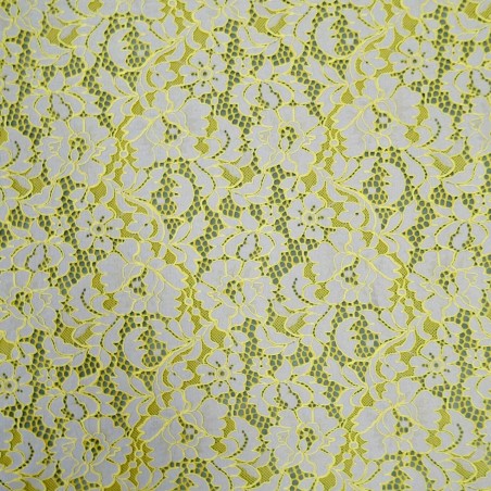 Ткань кружево серо-бежевое с горчицей