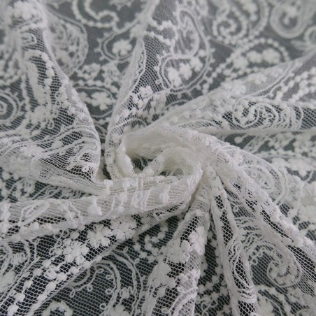 Ткань белое кружево с хлопоком