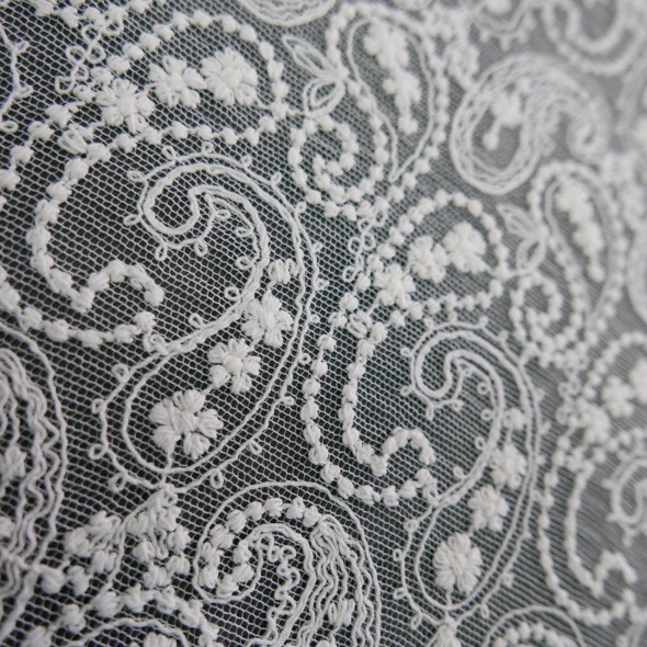 Ткань белое кружево с хлопоком