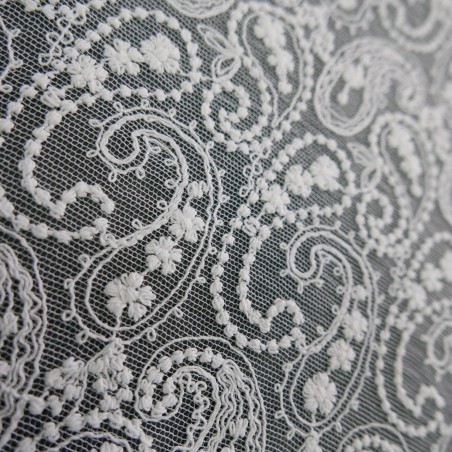 Ткань белое кружево с хлопоком