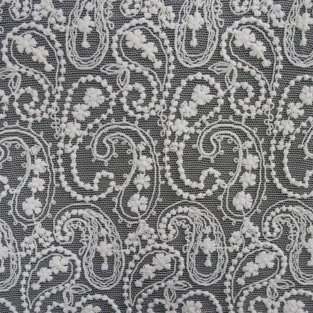 Ткань белое кружево с хлопоком