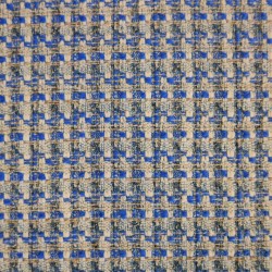 Твид меланжевый серо-молочный с синим