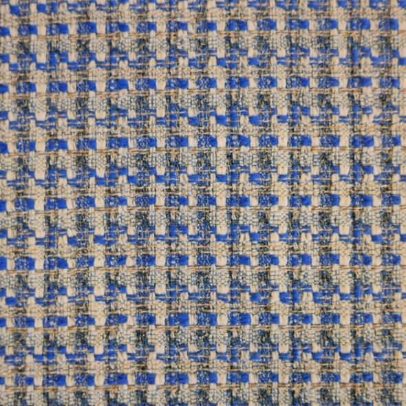 Твид меланжевый серо-молочный с синим