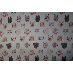 Шелк 100% с принтом кошки и собаки ,матовая,тонкая ткань