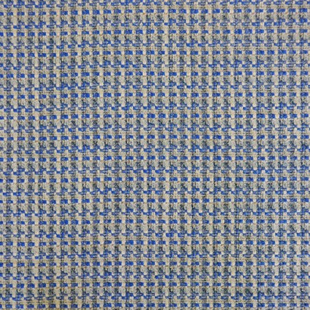 Твид меланжевый серо-молочный с синим